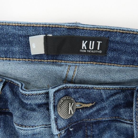 Kut From The Kloth Reese‎ Jeans Womens 6 High Rise Ankle Straight Leg Fray Hem - Picture 8 of 10